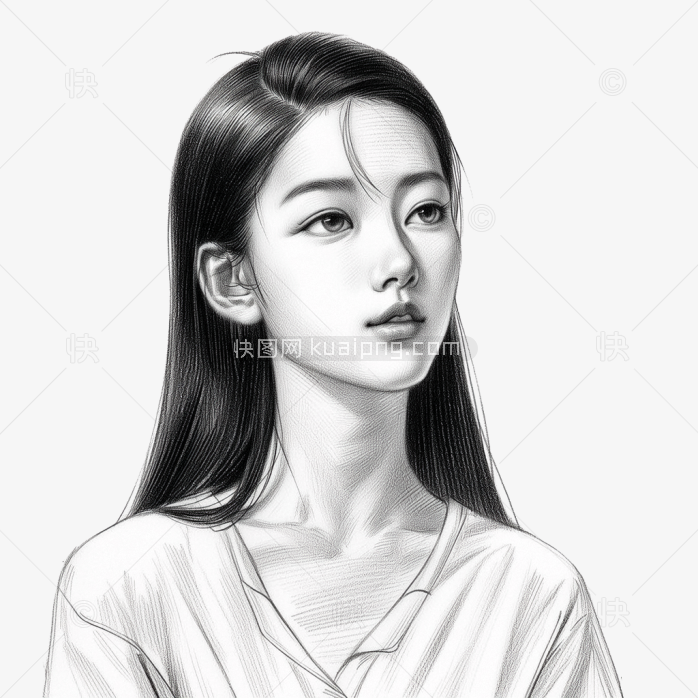 原创素描美女素描画