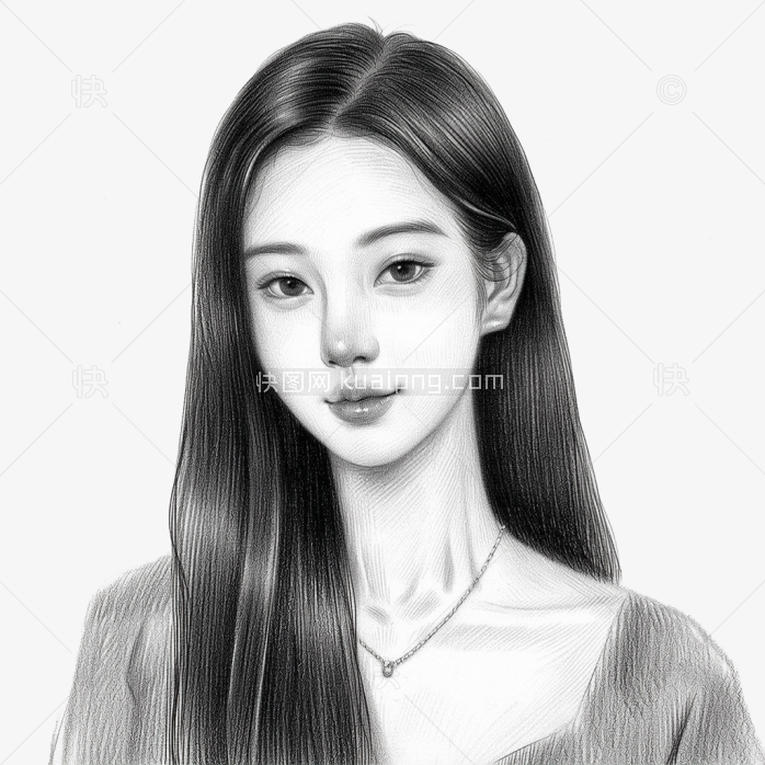 原创素描美女素描画