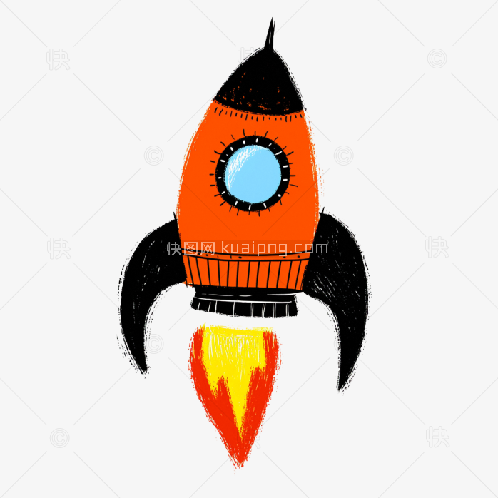 快图网原创手绘火箭元素