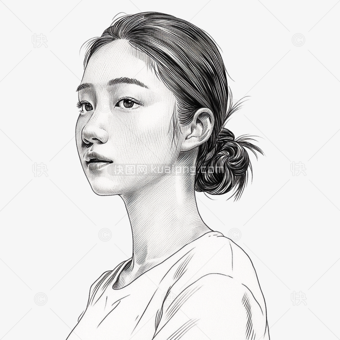 原创素描美女素描画