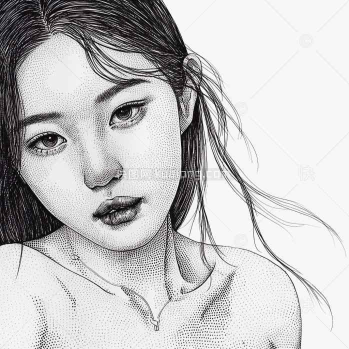 原创素描美女素描画