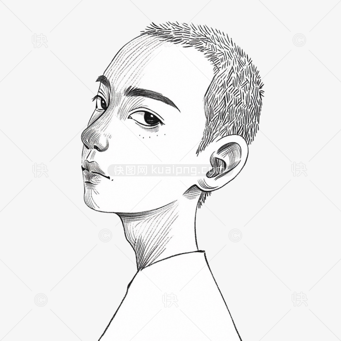 原创素描男孩素描画