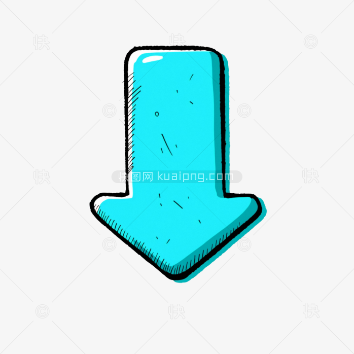 原创手绘向下箭头