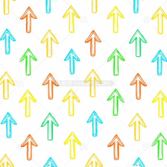 原创卡通手绘箭头平铺背景