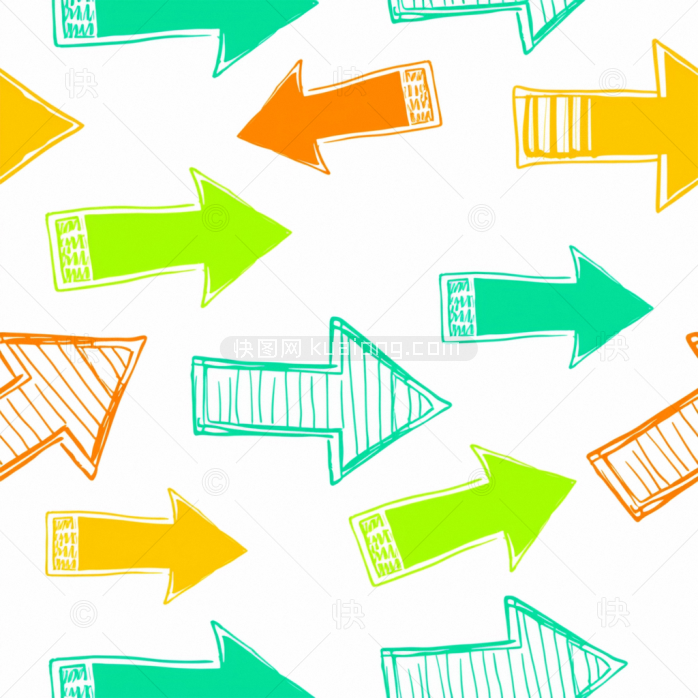 原创卡通手绘箭头平铺背景