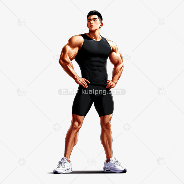 原创手绘健身男人