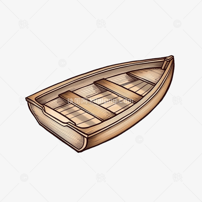 原创手绘小木船