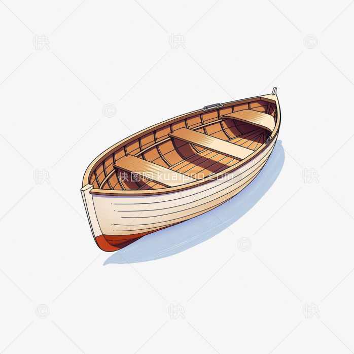 原创手绘小木船