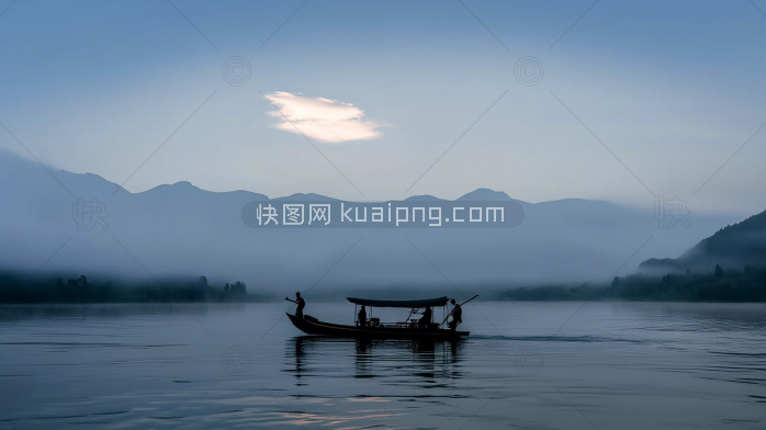 原创小船风景