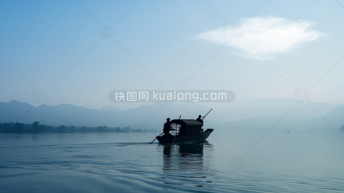 原创小船风景