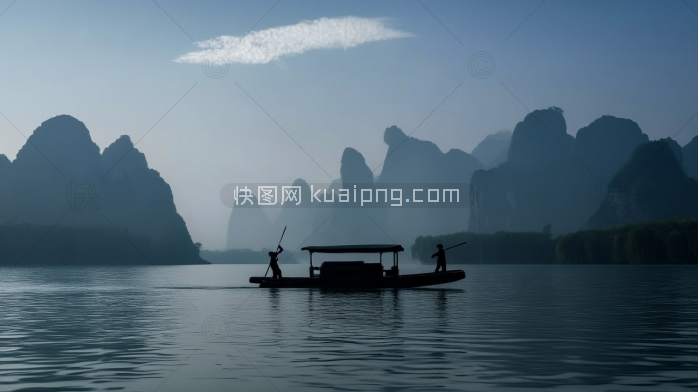 原创小船风景
