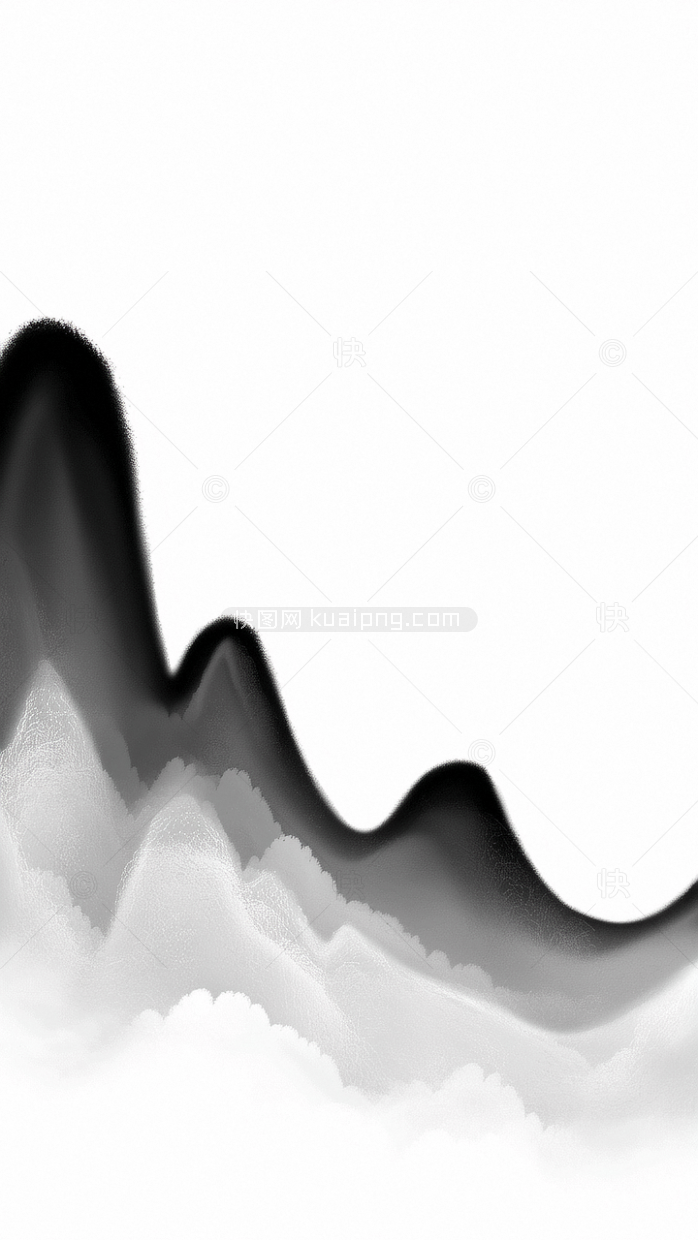 原创手绘水墨中国风山水画