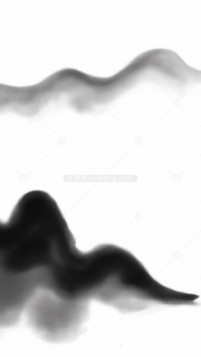 原创手绘水墨中国风山水画
