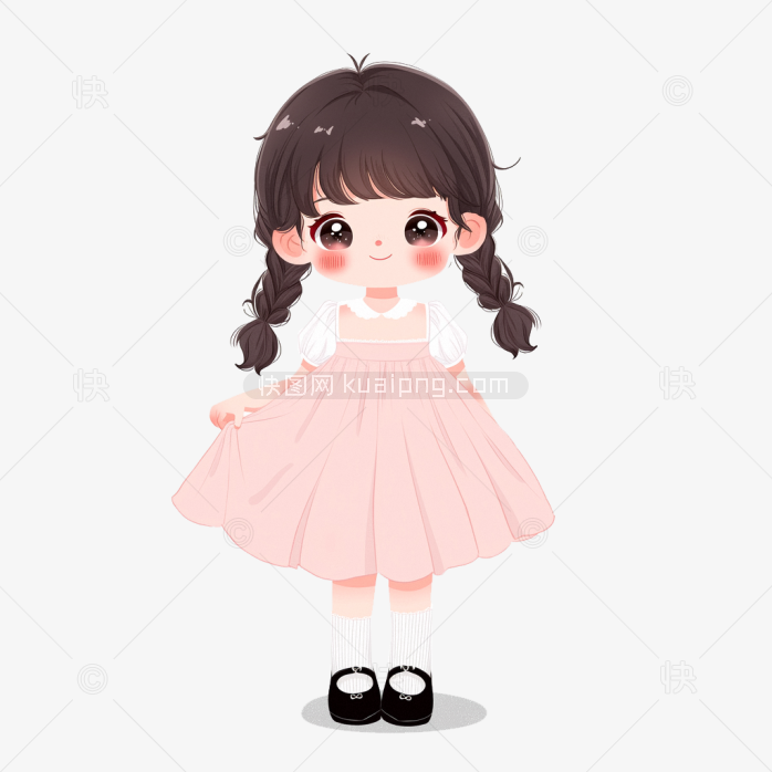 原创卡通小女孩-快图网-免费PNG图片免抠PNG高清背景素材库kuaipng.com