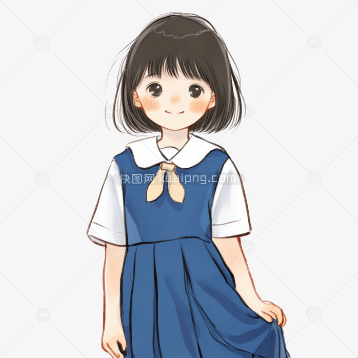 原创手绘可爱小女孩