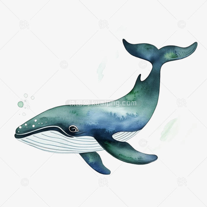 快图网独家原创彩墨鲸鱼