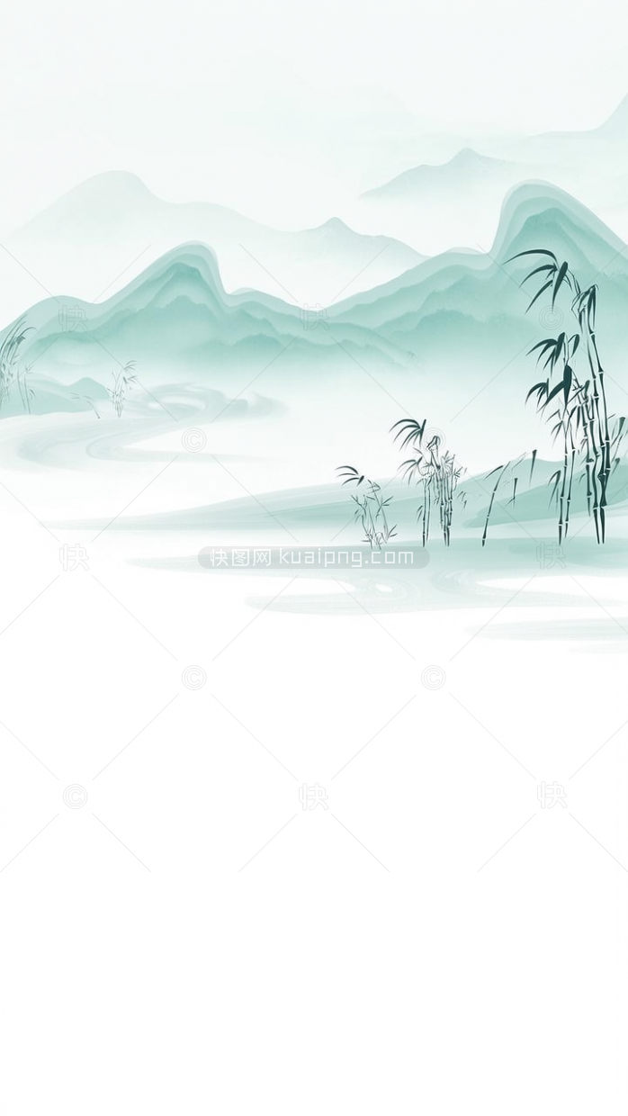 快图网原创小清新中国风风景画