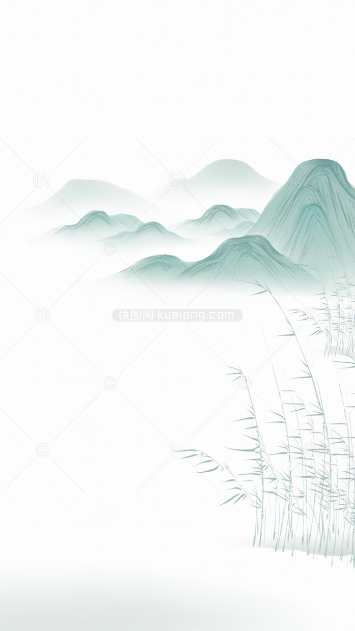 快图网原创小清新中国风风景画