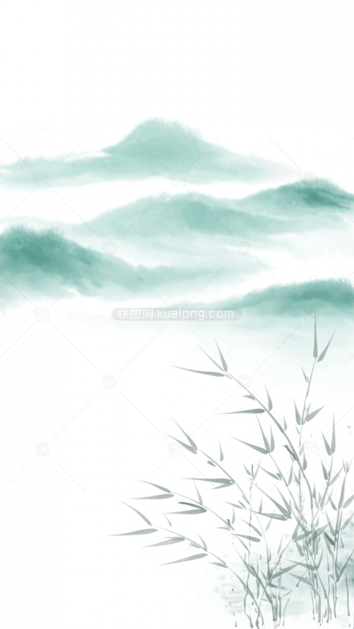 快图网原创小清新中国风风景画