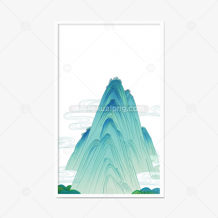 快图网原创小清新中国风风景画