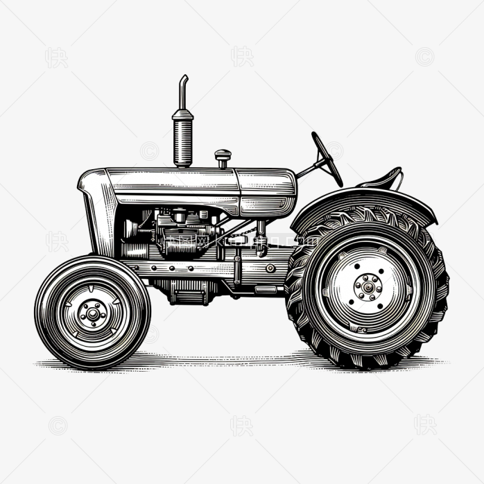 快图网原创手绘拖拉机