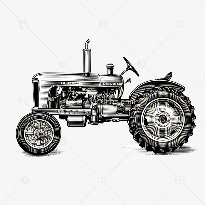 快图网原创手绘拖拉机
