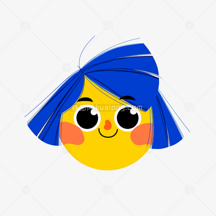 快图网原创卡通女生微笑表情