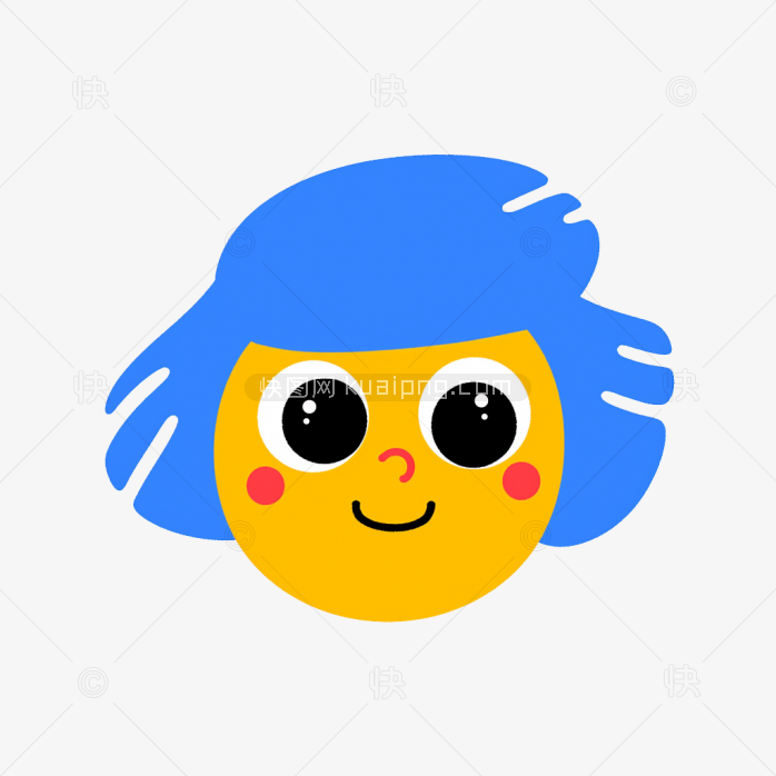 快图网原创卡通女生微笑表情