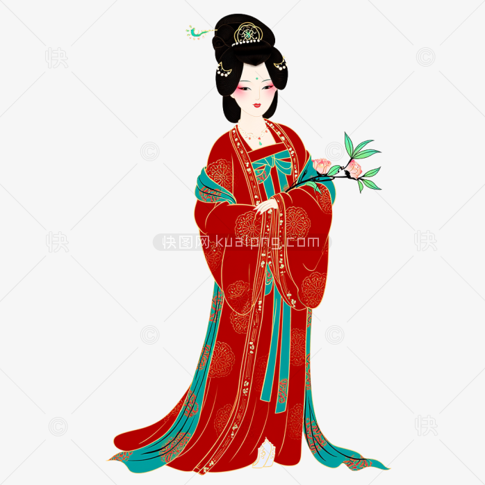 快图网原创红衣古装美女