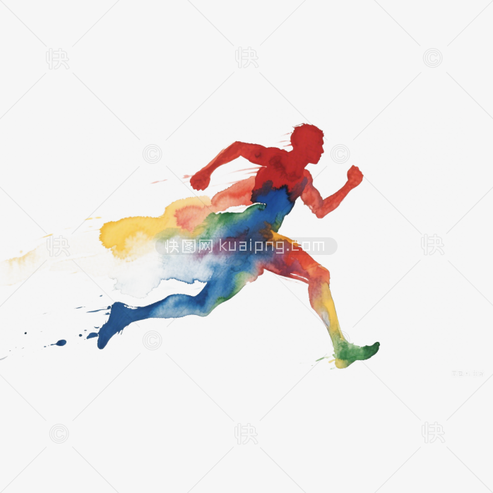 快图网原创彩色水墨人物
