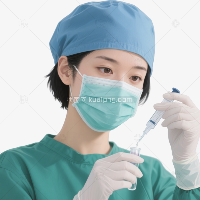快图网原创卡通女医生做研究人物