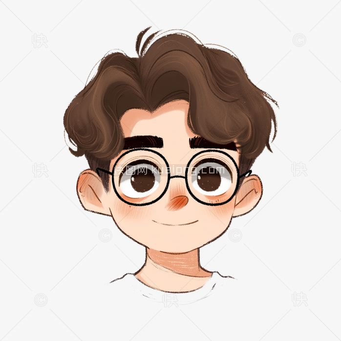 快图网原创戴眼镜的男生头像