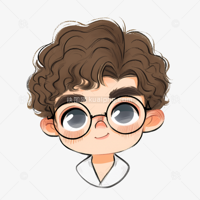 快图网原创戴眼镜的男生头像