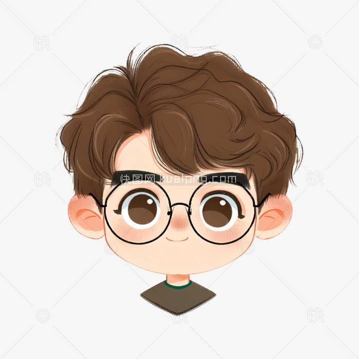 快图网原创戴眼镜的男生头像