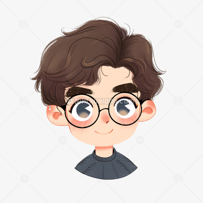 快图网原创戴眼镜的男生头像