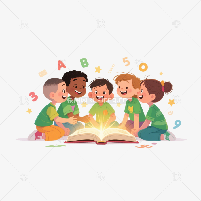 快图网原创一群小学生看书