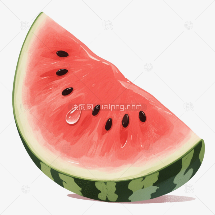 快图网原创手绘西瓜切块