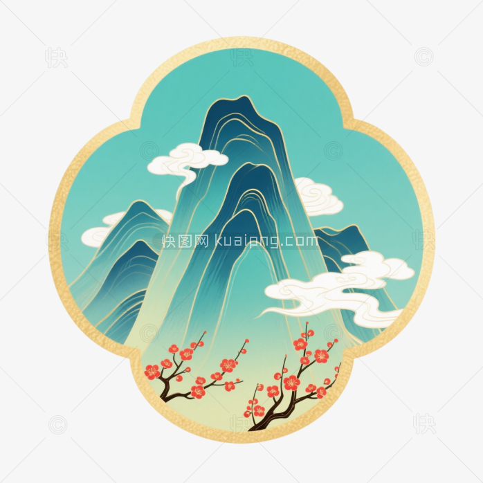 快图网原创手绘山水画