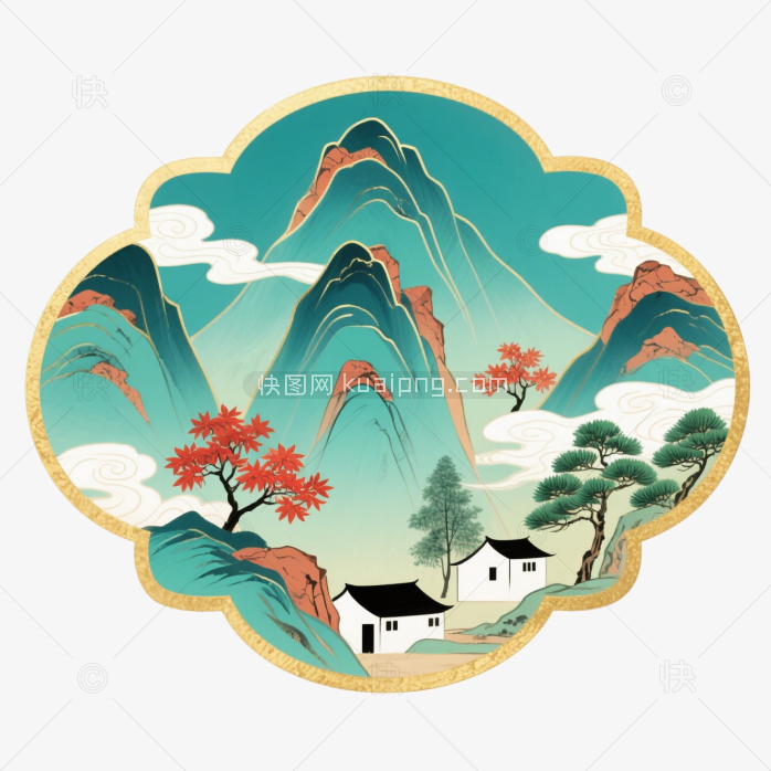 快图网原创手绘山水画