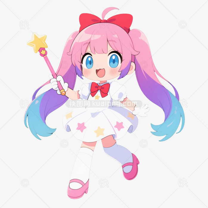 快图网原创卡通可爱动漫女孩
