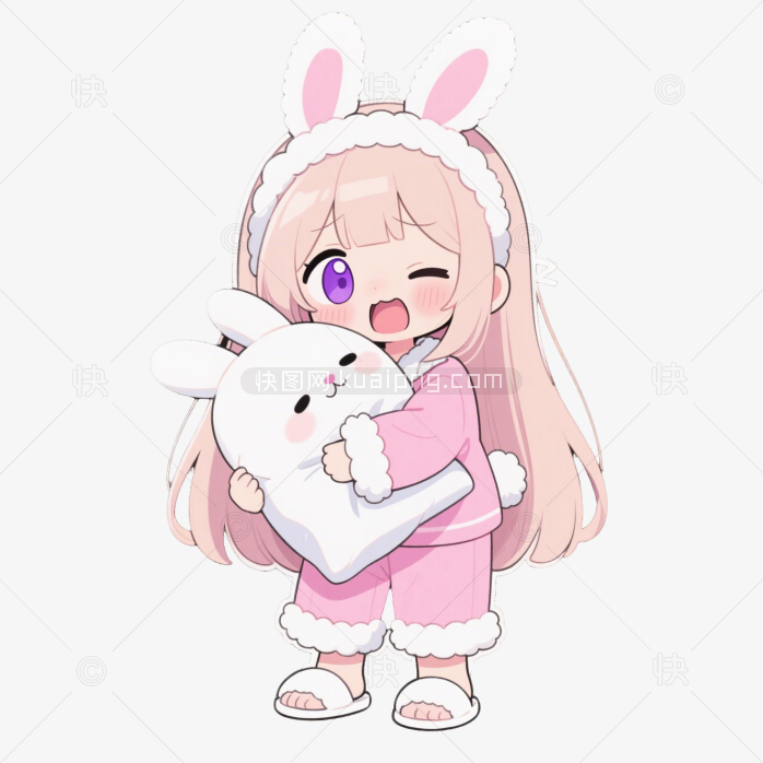 快图网原创卡通可爱动漫女孩