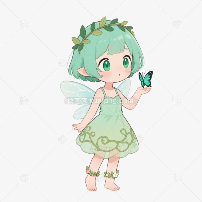 快图网原创卡通可爱动漫女孩