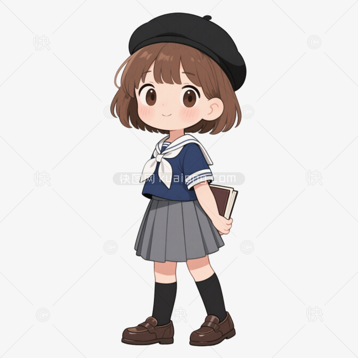 快图网原创卡通可爱动漫女孩