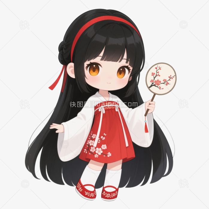 快图网原创卡通可爱动漫女孩