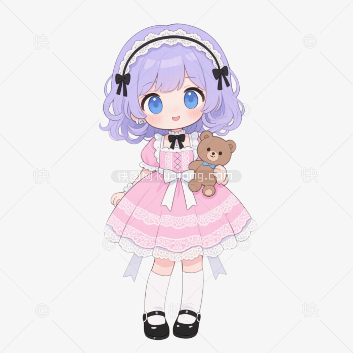 快图网原创卡通可爱动漫美少女