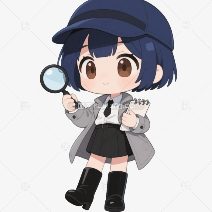 快图网原创卡通可爱动漫小女生