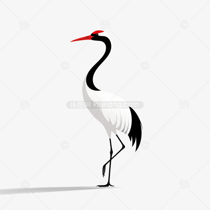快图网原创卡通丹顶鹤logo