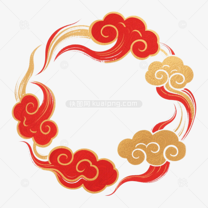 快图网原创手绘中国风祥云