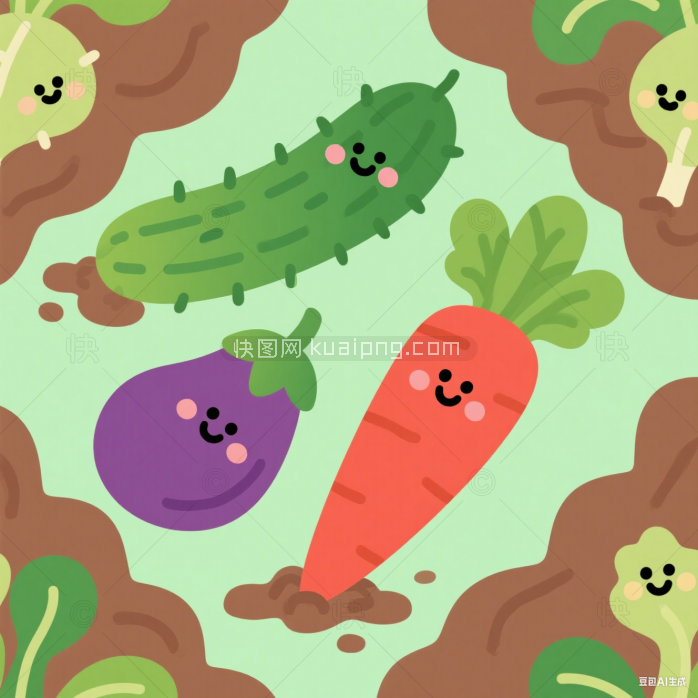 快图网原创蔬菜平铺背景