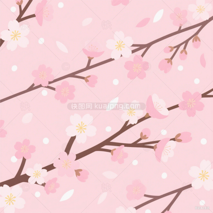 快图网原创手绘花朵背景